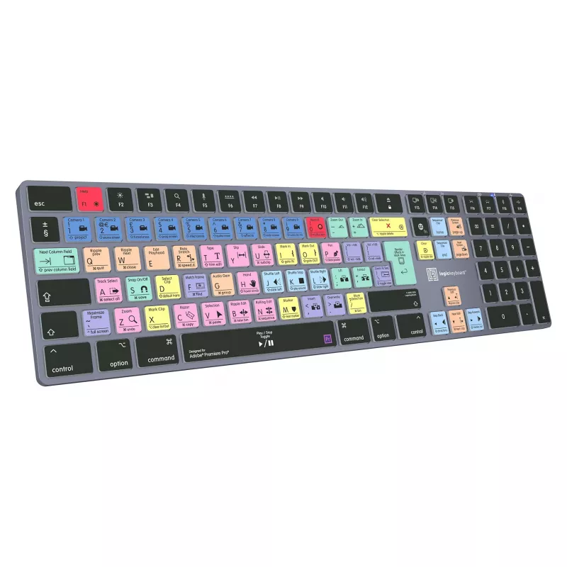 LogicKeyboard Titan DE Mac klávesnica pre Adobe Premiere Pro CC — nemecké rozloženie