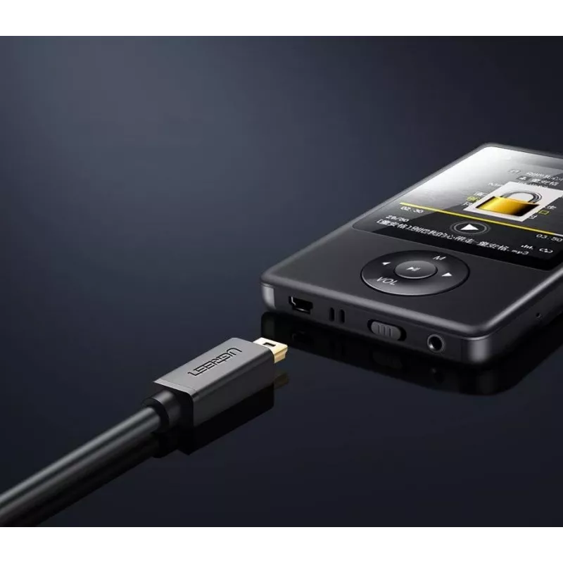 USB kábel UGREEN US132 Mini-USB 1 m — čierny, 480 Mbit/s, rýchle nabíjanie