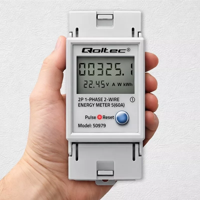 Elektromer QOLTEC jednofázový na DIN lištu 230V (MPN 50979)