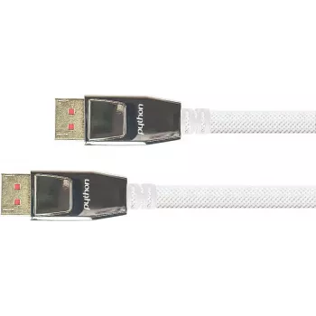 Prepojovací kábel DisplayPort 1.4, 8K / UHD-2 @60Hz, celokovové konektory, pozlátené kontakty, OFC, nylonový oplet biela, 5m, séria PYTHON® (GC-M0215)