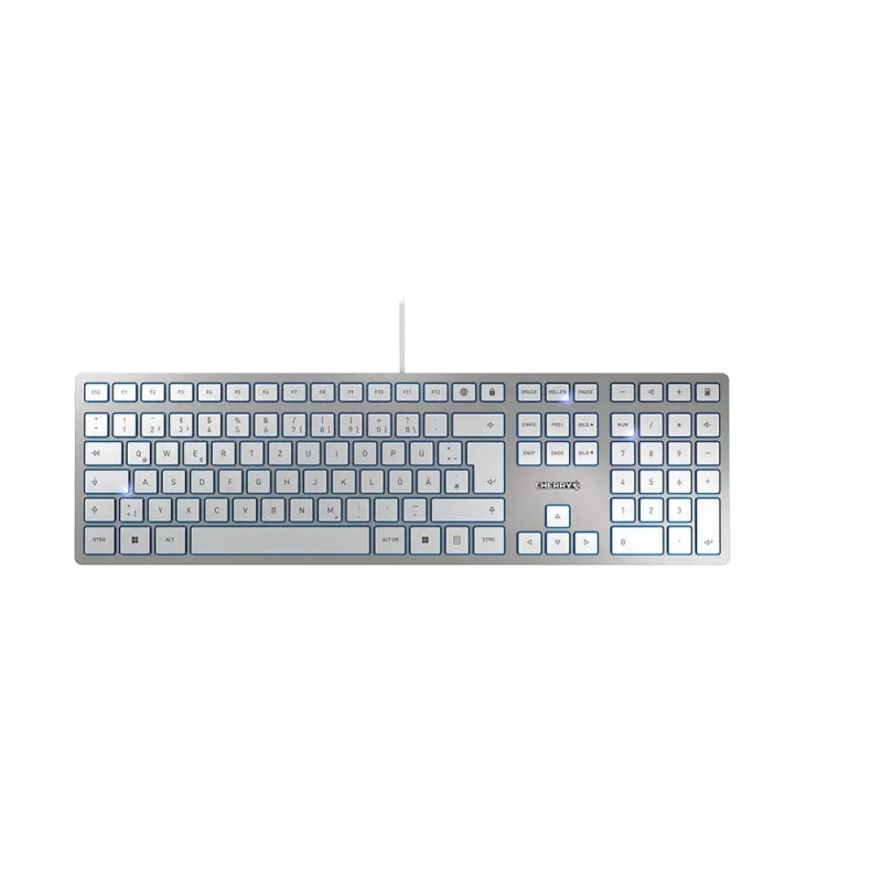 Klávesnica CHERRY KC 6000 slim univerzálna USB QWERTZ nemecká strieborná