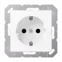 Zásuvka typ F Jung A 1520 BF WWM, 16 A, 250 V, termoplast, biela, 55×55 mm