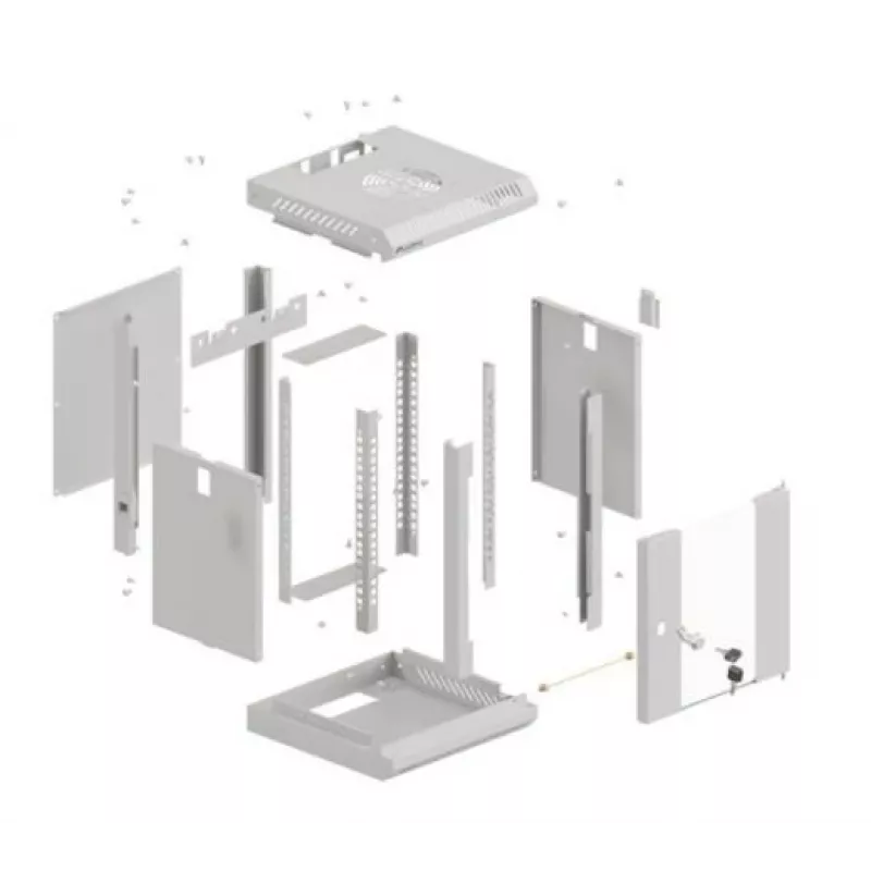 Nástenný rack Lanberg WF11-3304-10S 4U sivý nosnosť 30 kg