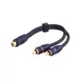 Wentronic Goobay RCA adaptérový kábel, čierny, 0,2 m - RCA konektor samica > 2x RCA konektor samec (audio vľavo/vpravo) (50375)