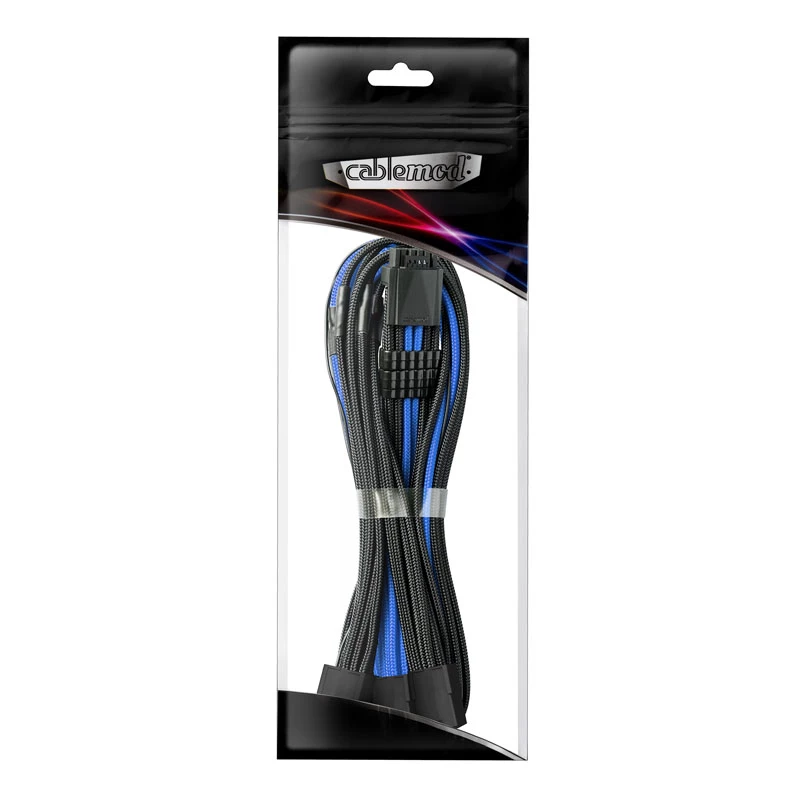 Kábel CableMod PRO ModMesh z 12VHPWR na 3x PCI-e, 45 cm, čierno-modrý