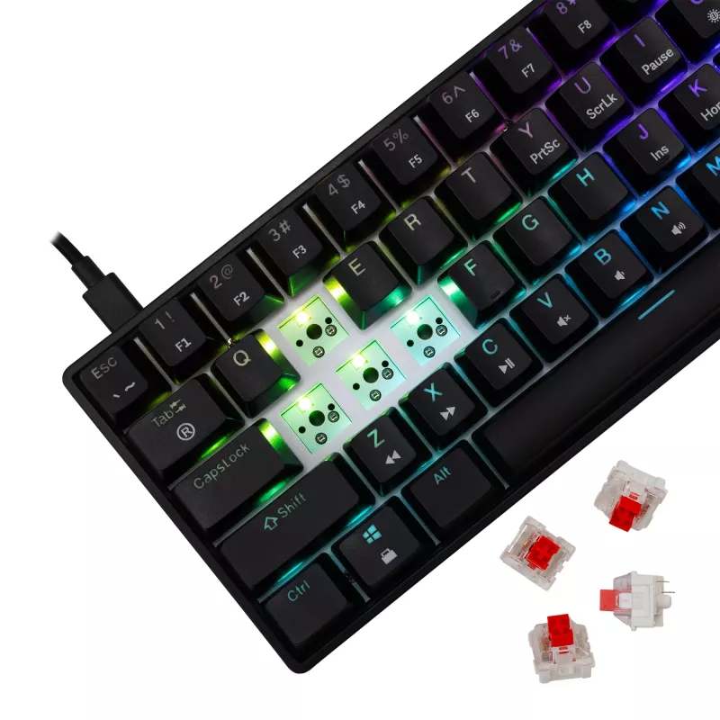 Mechanická herná klávesnica White Shark Shinobi-2 s Red Switches, čierna, US-layout