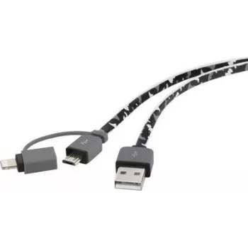 USB kábel Renkforce RF4145364 — USB 2.0, USB-A na USB-Micro-B a Apple Lightning