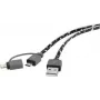 USB kábel Renkforce RF4145364 — USB 2.0, USB-A na USB-Micro-B a Apple Lightning