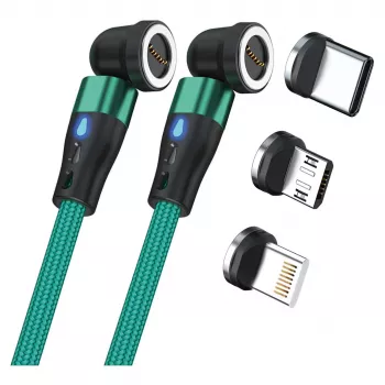 USB kábel RealPower MagneticCharge2 1 m zelená rýchle nabíjanie prenos dát
