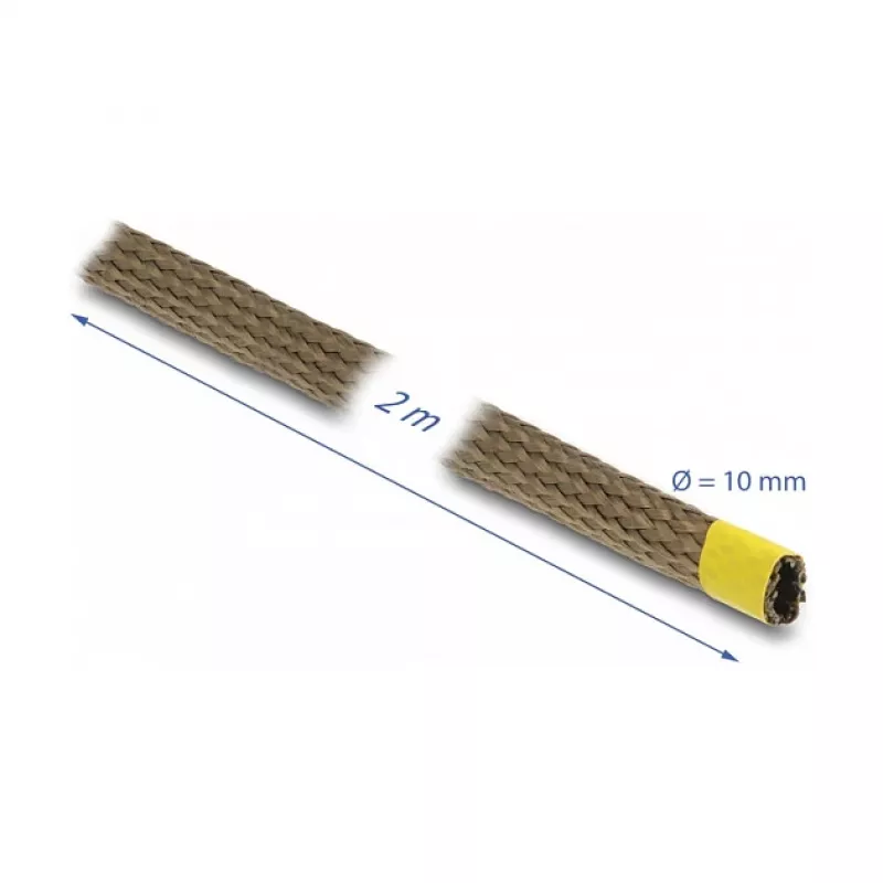 DeLOCK opletená hadica z bazaltových vlákien 2 m x 10 mm hnedá