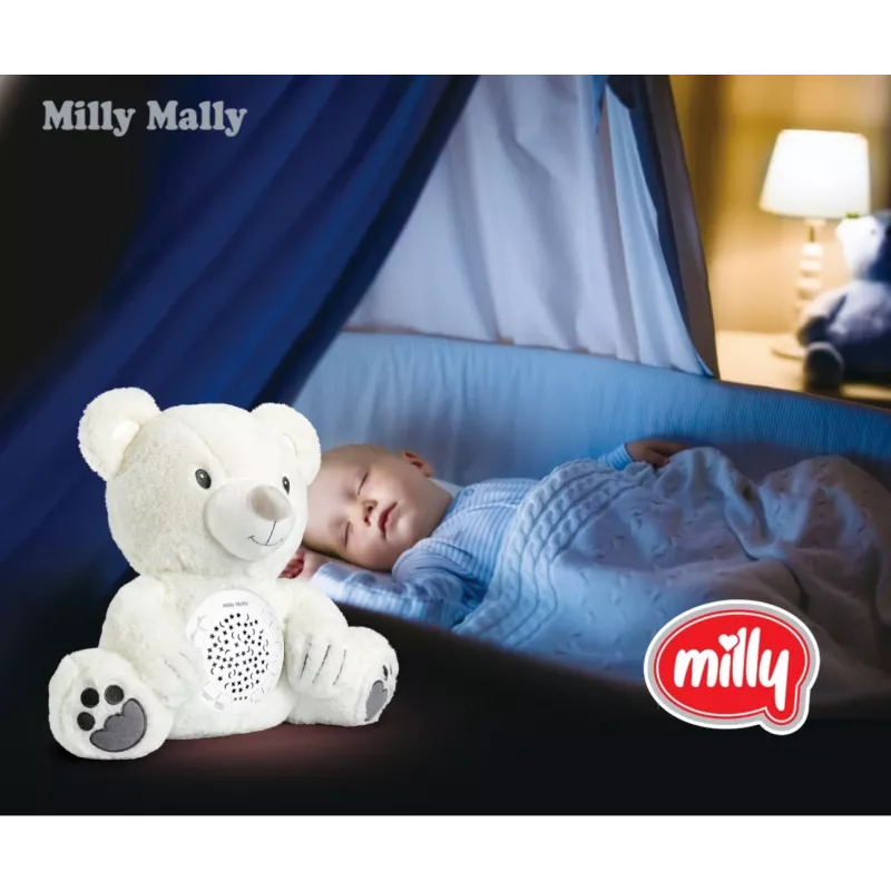 Plušový projektorová hračka Milly Mally medveď 5656 s jemným svetlom do detskej izby