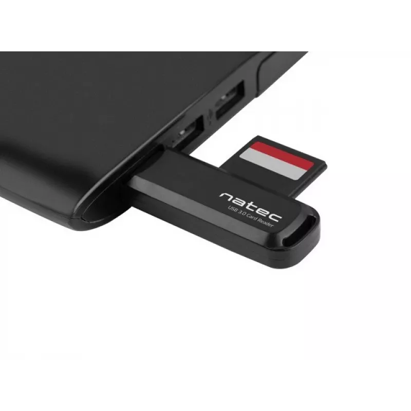 Čítačka kariet NATEC Scarab 2 USB 3.2 Gen 1 Type-A — podpora MicroSD/SD, 5000 Mbit/s, čierna