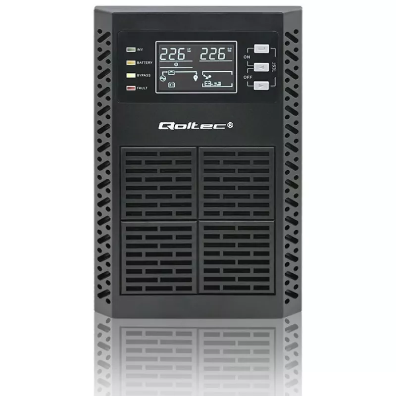 Qoltec UPS záložný zdroj | 1kVA | 1000W | účinník 1,0 | LCD | EPO | USB | Online