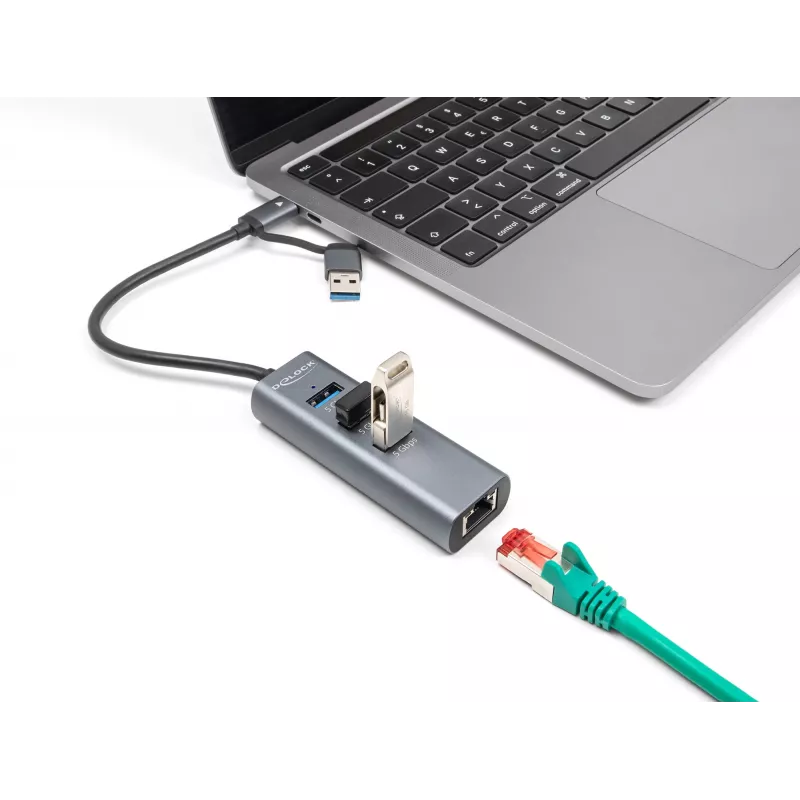 DeLOCK 64282 dokovacia stanica pre notebook a port replikátor káblový USB 3.2 Gen 1 (3.1 Gen 1) Type-C sivá (64282)