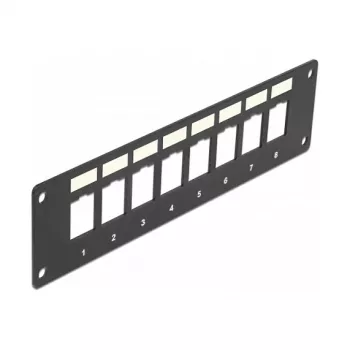 DeLOCK 86597 Prázdny Keystone patch panel, 8 portov, montáž na povrch, čierny