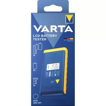 Tester batérií Varta 00893 101 111 LCD digitálny ručný pre AA AAA 9V gombíkové batérie