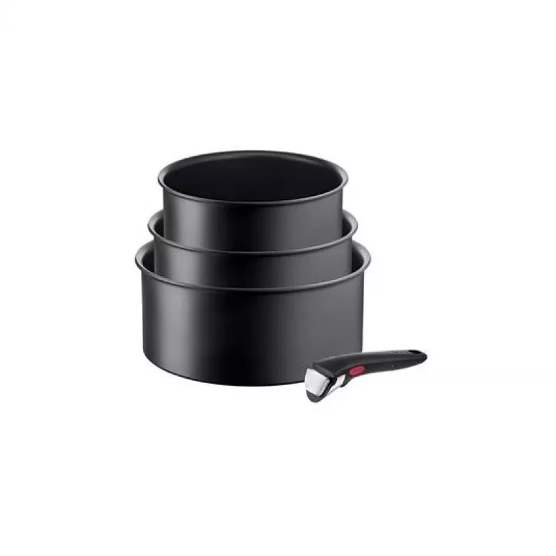 Sada hrncov TEFAL, 4-dielna | L7649453 Ingenio Ultimate | 16/18/20 cm | hliník | čierna
