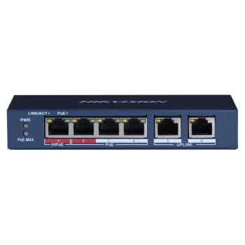 Hikvision DS-3E0106HP-E sieťový switch Unmanaged Fast Ethernet (10/100) PoE podpora modrý