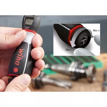 Ručný multibitový momentový skrutkovač Wiha 36888 — šírka 40 mm, dĺžka 134 mm, hmotnosť 373 g