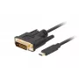 Videokáblový adaptér LANBERG CA-CMDV-10CU-0030-BK, USB Type-C na DVI-D, 3 m, čierny