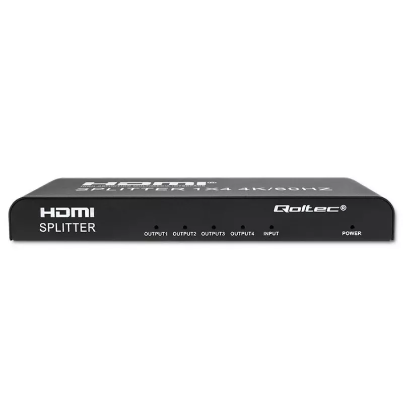 Qoltec 51799 Aktívny HDMI splitter 4 x HDMI 4K x 2K | 6 Gb/s | 60 Hz