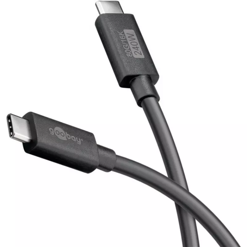 USB-C kábel WENTRONIC USB4 Gen4 1.2m — podporuje 16k@60Hz a 4K@120Hz