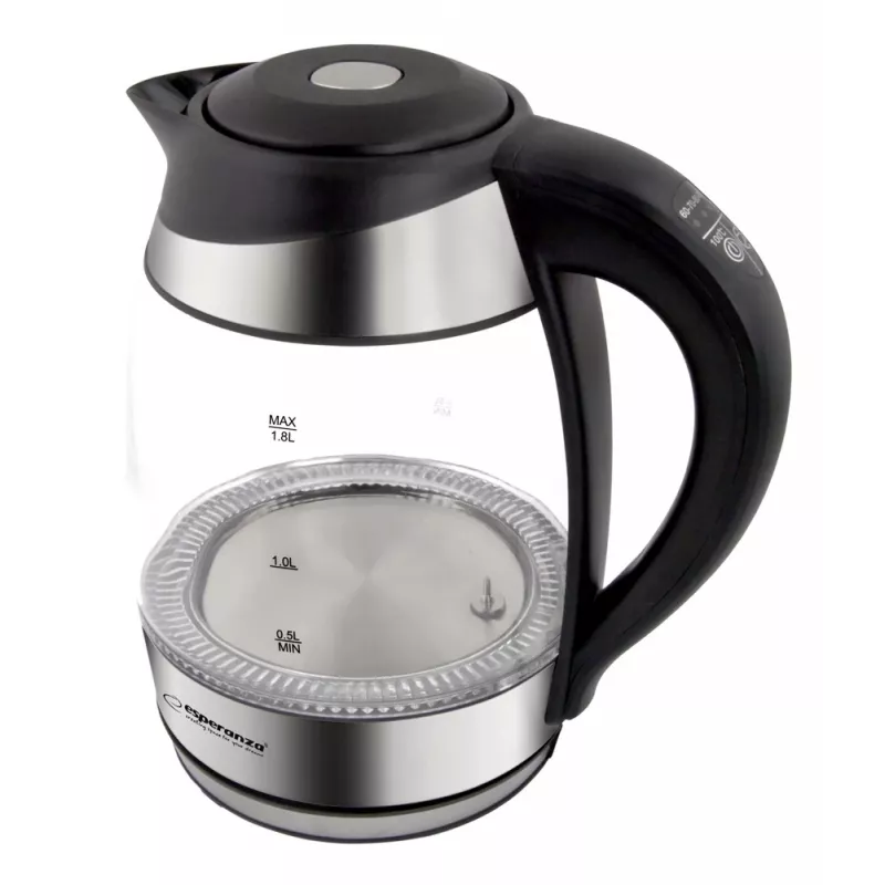 Esperanza EKK026 Rýchlovarná kanvica 1,7 L 2200 W Čierna, Priehľadná