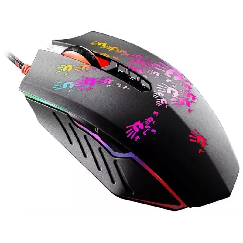 Gaming myš A4Tech BLOODY A60 — optická, obojručná, 6200 DPI, USB Type-A, 8 tlačidiel, čierna