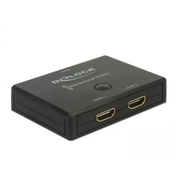 DeLock HDMI 2 - 1 switch obojsmerný 4K 60 Hz - video/audio switch - 2 x HDMI - desktop
