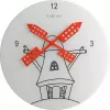 NeXtime hodiny 8807 Windmil, Ø30 cm, nástenné, biele/čierne/červené