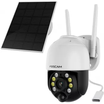 IP bezpečnostná kamera Foscam B4 Dome 4 MP (2560×1440), Wi‑Fi 2,4 GHz, IP65, solárna + batéria 5000 mAh, 355° otáčanie, 90° naklonenie