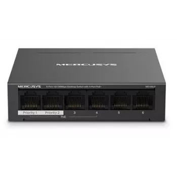 Mercusys 6-portový 10/100Mbps desktop switch s 4-port PoE+