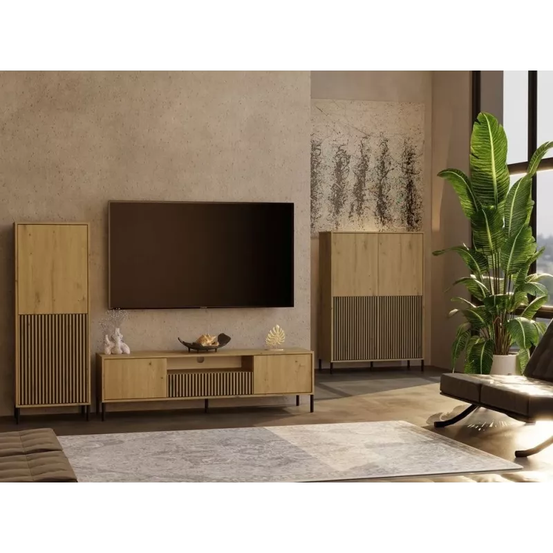 KAMARO 2DK štíhla/GŁ dub ARTISAN VITRÍNA