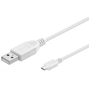 Microconnect USBABMICRO0,30W USB kábel USB 2.0 0,3 m USB A Micro-USB B biely