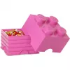 Úložná kocka 4 LEGO 40031739 ružová – stohovateľná plastová úložná kocka na drobnosti
