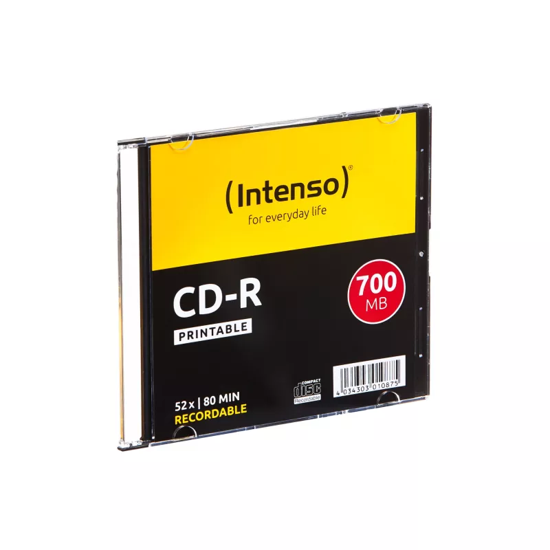 CD-R Intenso 1801622 700 MB 52x potlačiteľné 10 kusov tenké puzdro