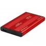 Puzdro na HDD/SSD QOLTEC 51860 pre 2,5-palcové SATA-III disky, USB Type-A, 5 Gbit/s, hliník, červená