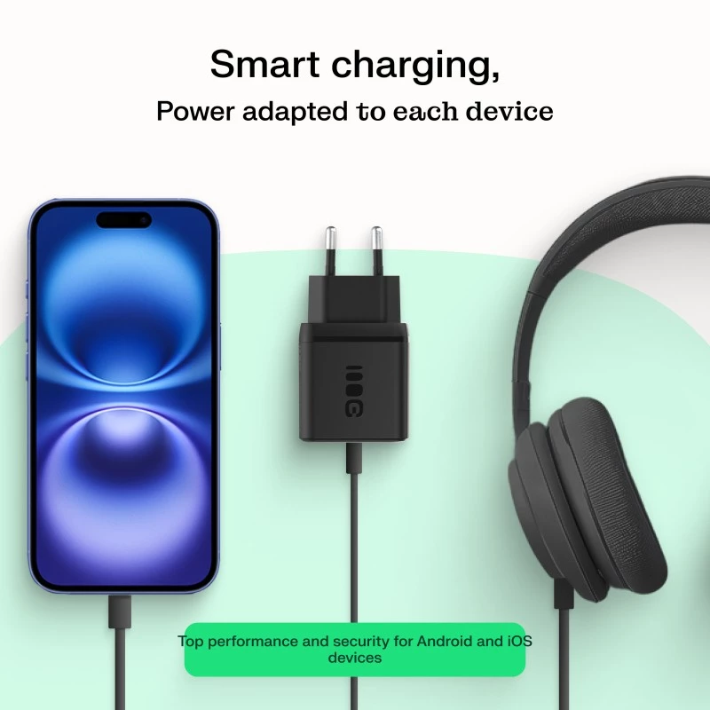 Nabíjačka Green Cell PowerSource Duo30 – 1× USB-A, 1× USB-C, 3A