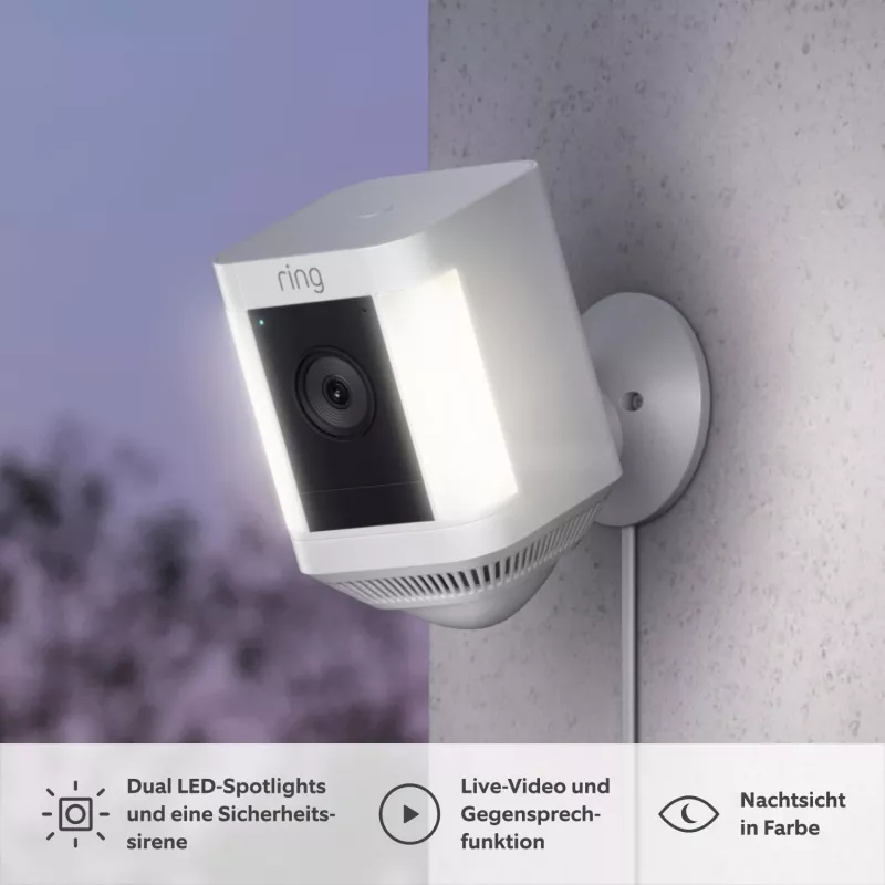 Ring Spotlight Cam Plus Plug-In sieťová bezpečnostná kamera pre exteriér