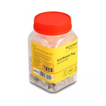 DeLOCK RJ45 modulárny konektor Cat.6 so zahnutou ochranou západky a ochranou proti zlomeniu, 50 ks