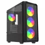 PC skriňa Cube SAVIO Noctis Glass RGB — čierna, ATX/Micro-ATX, 210×410×450 mm, 3×120 mm predné ventilátory