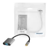 USB Type-C na VGA (D-Sub) video adaptérový kábel LOGILINK CUA0104 0,15 m, sivý/čierny