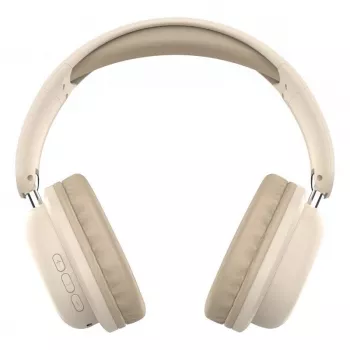Bezdrôtové cezhlavové slúchadlá DEFENDER EEMOTION B640 BEIGE — binaurálne, uzavretá akustika, USB-C, AUX, 20–20000 Hz, 105 dB