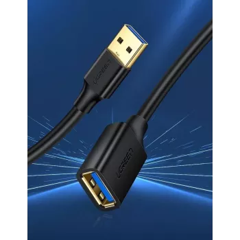 USB 3.0 predlžovací kábel adaptér UGREEN 10368B — USB-A konektor samica na USB-A konektor samec, 1 m, čierny
