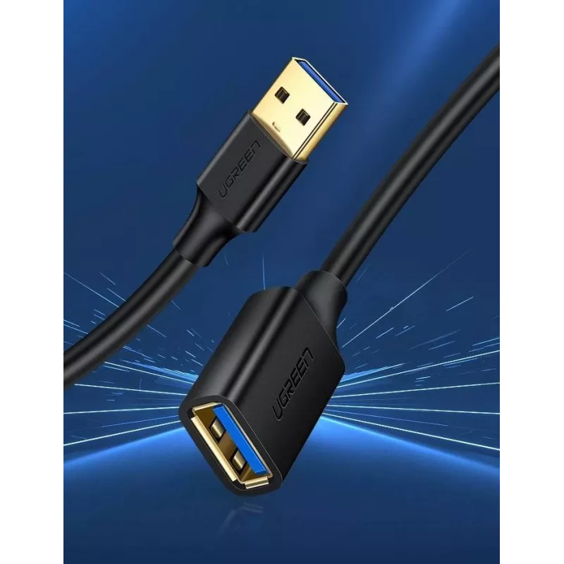 USB 3.0 predlžovací kábel adaptér UGREEN 10368B — USB-A konektor samica na USB-A konektor samec, 1 m, čierny