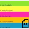 Farebný neónový papier Double A, 75 g, A4, 100 listov, Rainbow 4, 5 neónových farieb