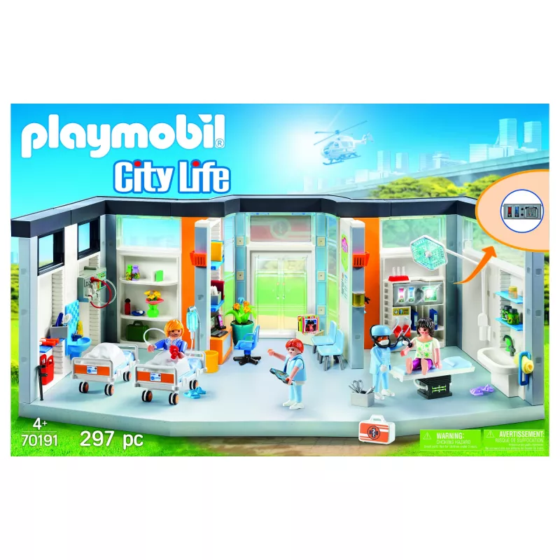Figúrka Playmobil 70191 Zariadené krídlo nemocnice 297 dielov