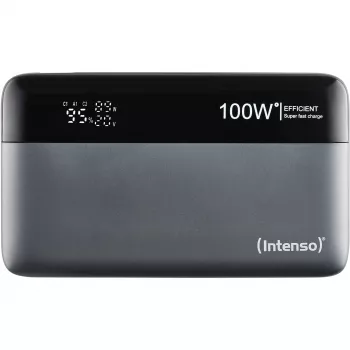 Powerbank INTENSO 7350050 — 20000 mAh, 1× USB-A + 2× USB-C, 100 W celkový výstupný výkon, čierna/sivá