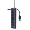 USB hub Gembird UHB-U3P7P-01, 7-port USB 3.2 Gen 1 (Type-A), 0,24 m kábel, čierny