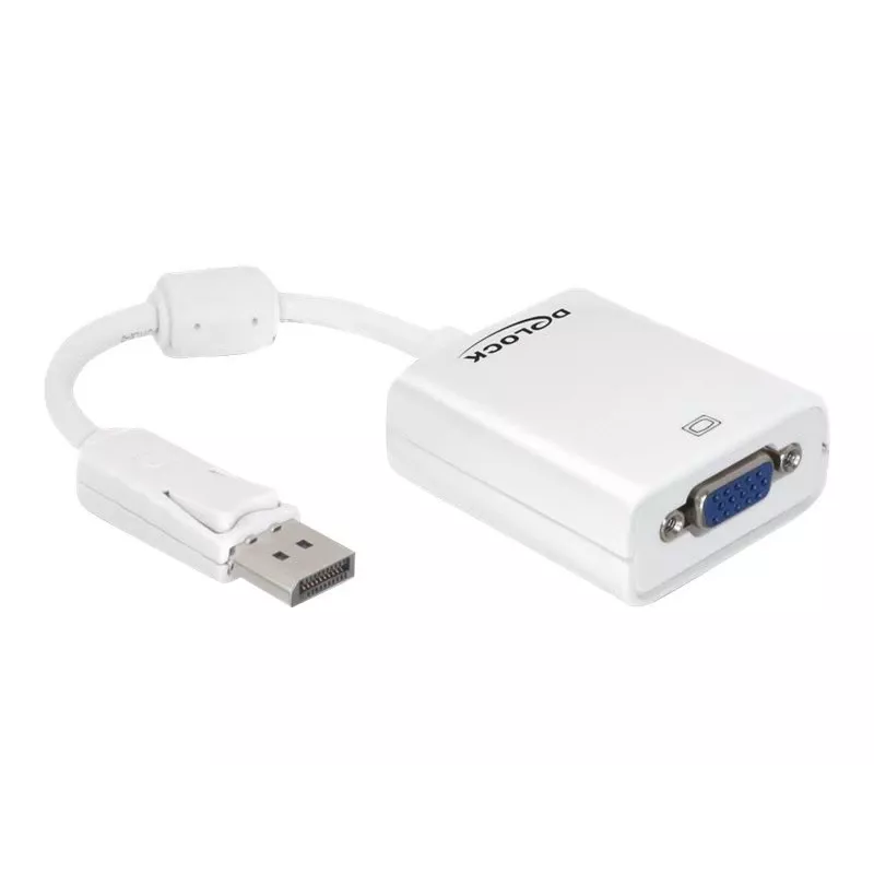 Videokábel adaptér DeLOCK 61766 0,125m VGA DisplayPort biely